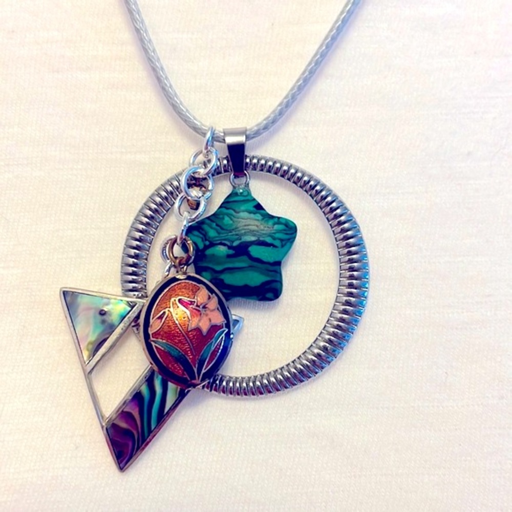 Cloisonné charm necklace #17